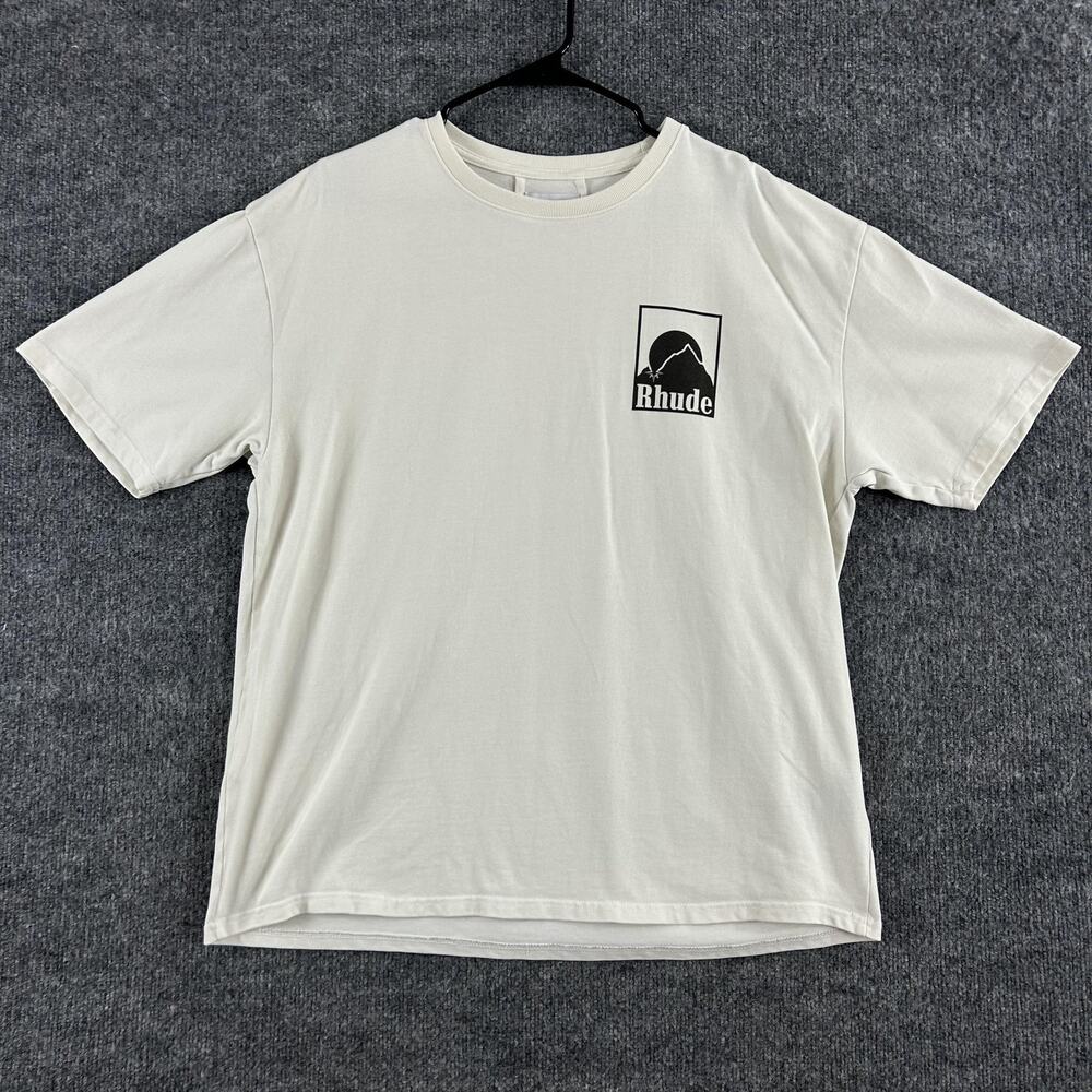 Rhude Shirt Mens Medium Moonlight Badge Tee in Vintage White Casual Streetwear